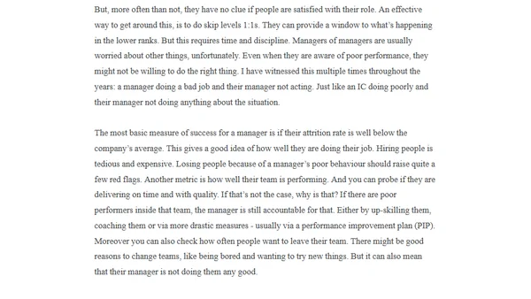 Holding managers accountable