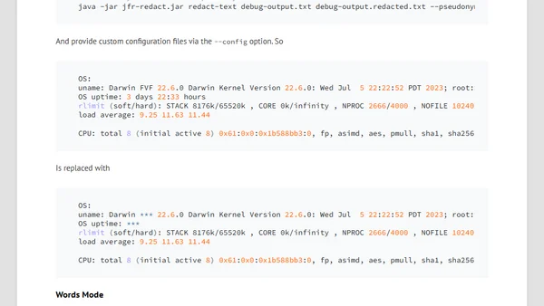 Redacting Sensitive Data from Java Flight Recorder Files