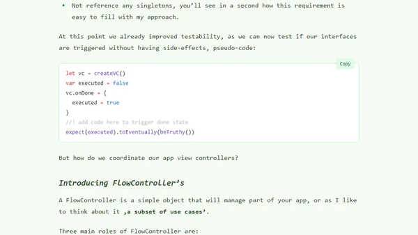 Improve your iOS Architecture with FlowControllers