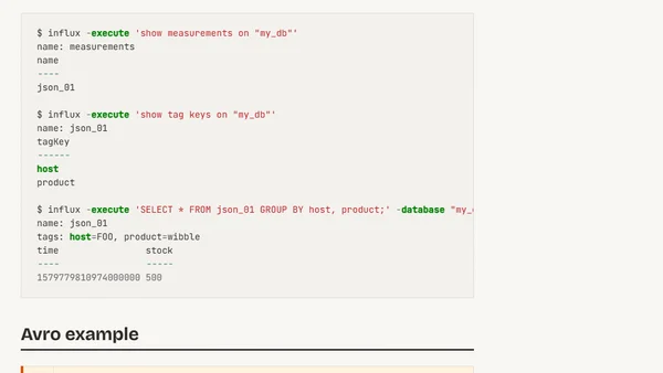 Notes on getting data into InfluxDB from Kafka with Kafka Connect