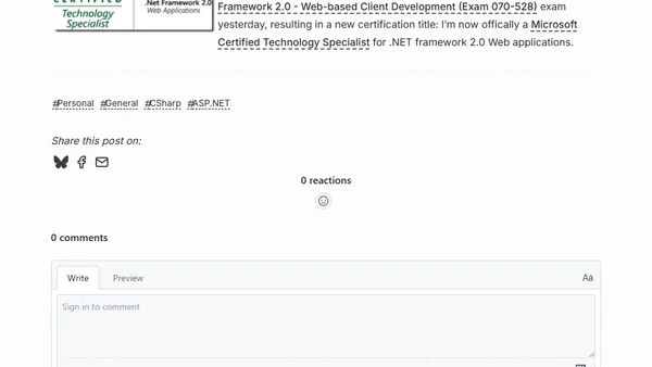 MCTS for .NET framework 2.0 Web applications