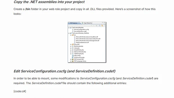 Using Windows Azure Drive in PHP (or Ruby)