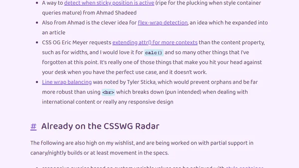 My CSS Wishlist 2023
