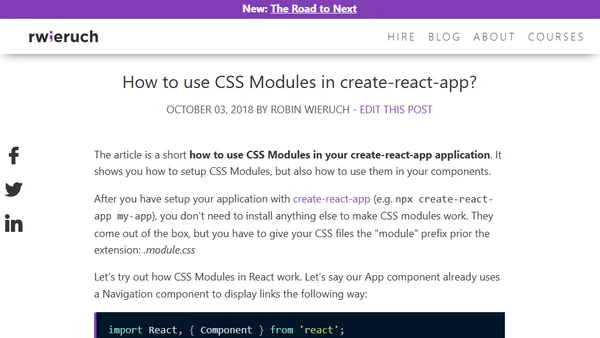 How to use CSS Modules in create-react-app?