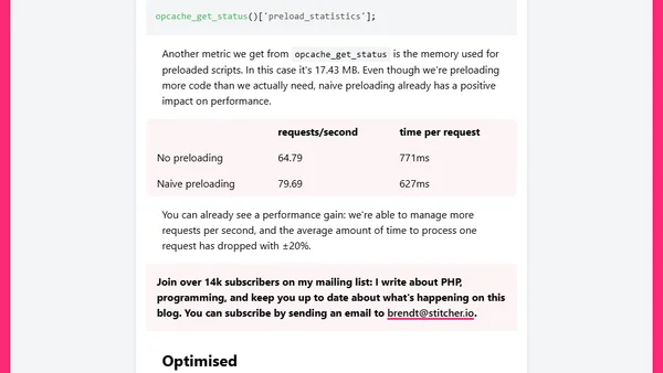 Preloading benchmarks in PHP 7.4