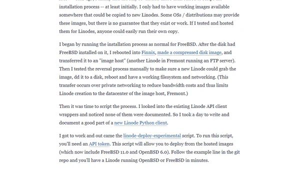 Deploying FreeBSD on Linode unattended in minutes