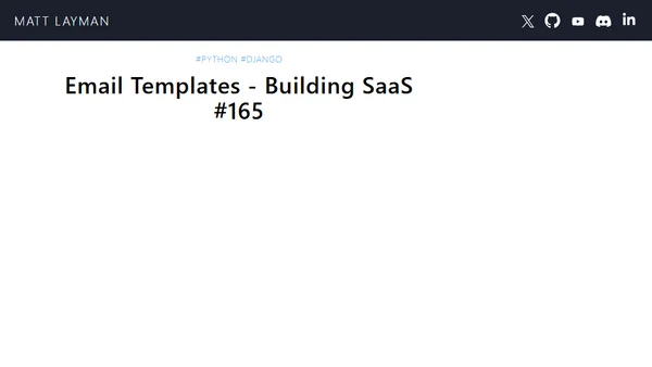 Email Templates - Building SaaS #165