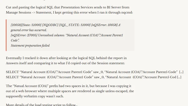 nqcmd and [nQSError: 27005] Unresolved column