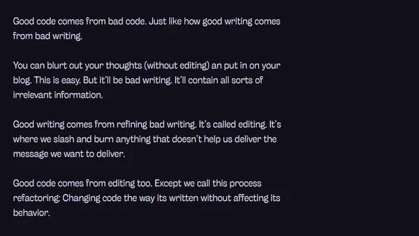 It's okay to write dirty code