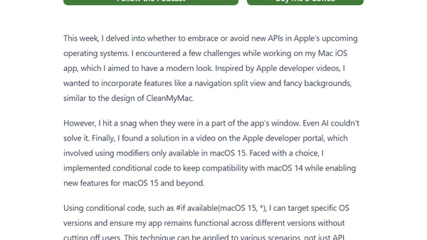 Embracing new API's whilst retaining backwards compatibility