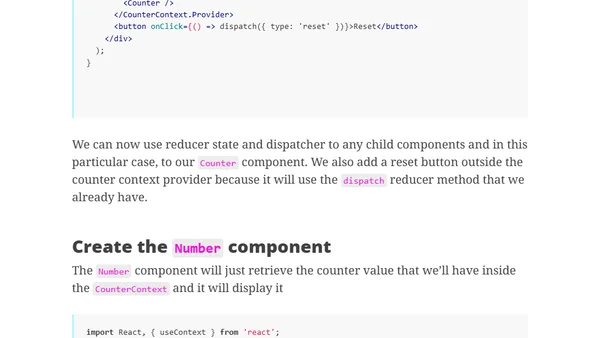 React Hooks with Context + Reducer