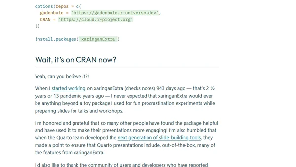 xaringanExtra v0.6.0 — Now on CRAN!