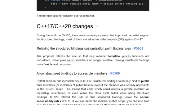 Structured bindings in C++17, 8 years later