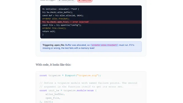 Don't Trip[wire] Yourself: Testing Error Recovery in Zig