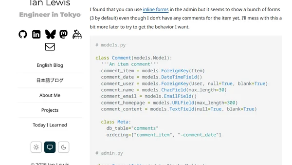 Django admin inline forms