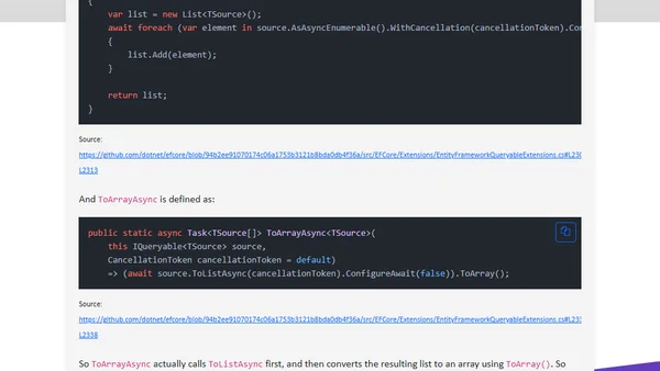 One Minute Knowledge: Is ToArrayAsync or ToListAsync faster for Entity Framework?