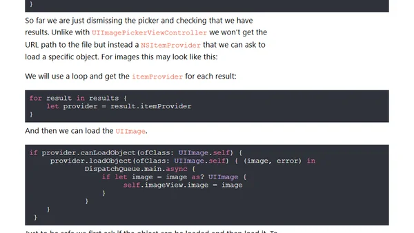 How to let user select photos from iOS Photo Library