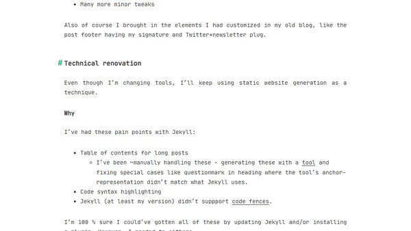 Blog facelift & technical renovation