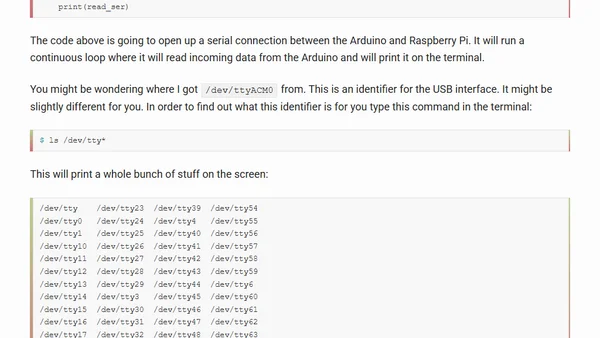 Connecting and Interfacing Raspberry Pi with Arduino