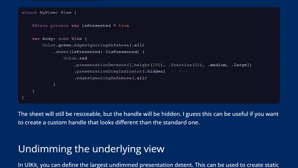 Custom sheet sizes in SwiftUI