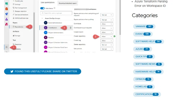 Azure DevOps Contributor can't create a Repo
