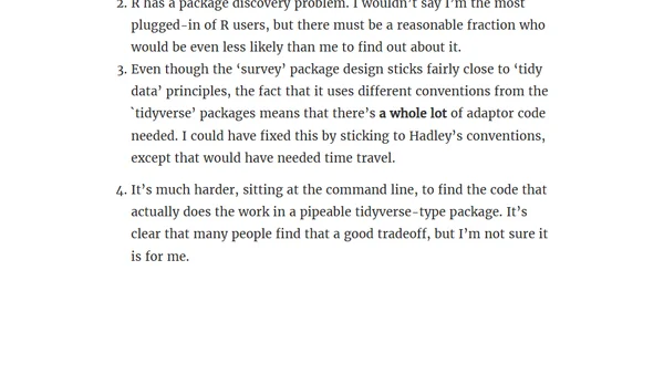 Pipeable survey analysis in R