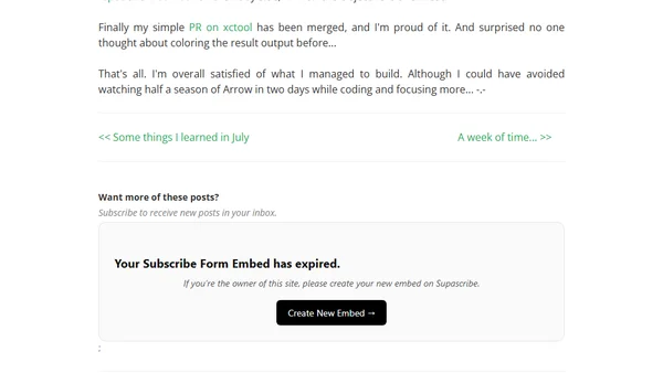 What I did in a week...