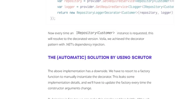 The decorator pattern using .NET's dependency injection