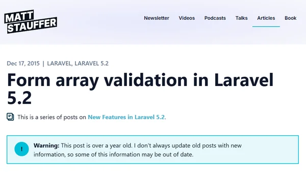 Form array validation in Laravel 5.2
