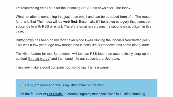 Buttondown is pretty cool