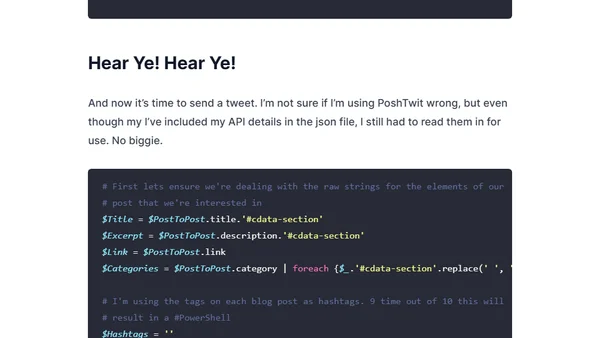 Automatic Blog Archive Tweets