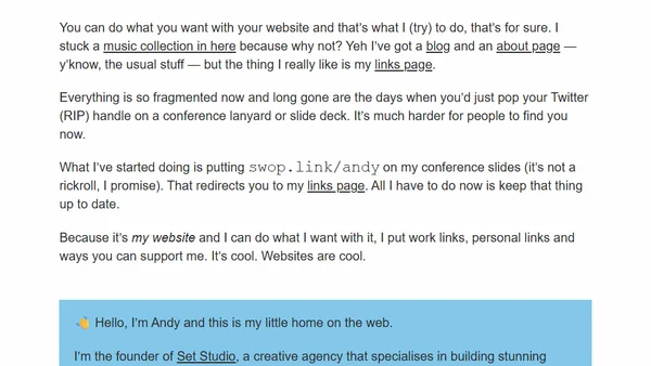 I like having a links page