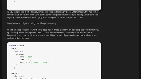 How to watch for nested data in Vue Js
