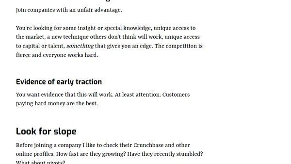 Place good startup bets