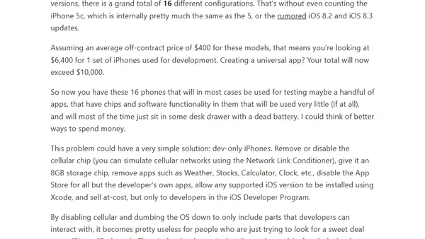 Dev-only iPhones