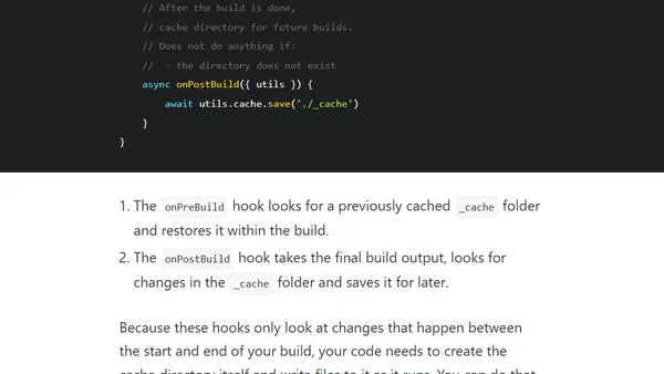 Making Persistent Build Folders in Netlify