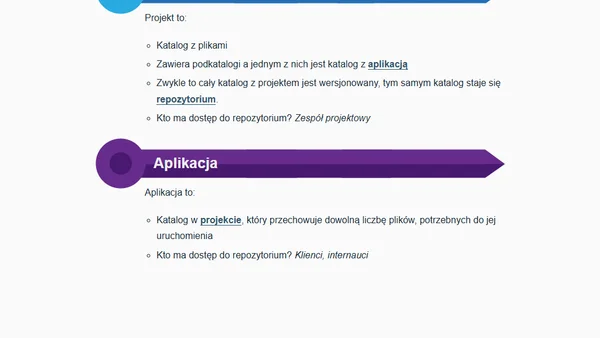 Repozytorium vs projekt vs aplikacja?