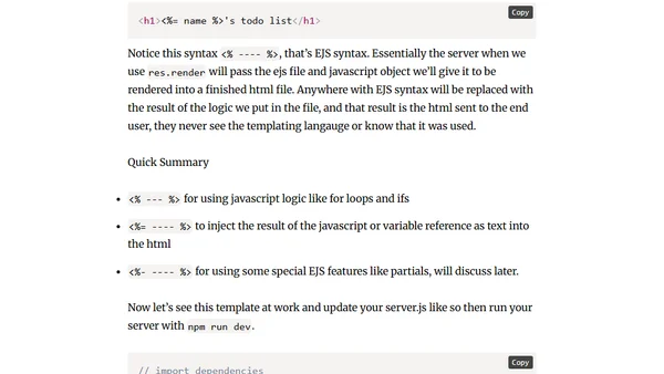 Express Todo List for Beginners