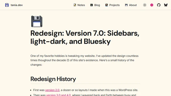 Redesign: Version 7.0: Sidebars, light-dark, and Bluesky
