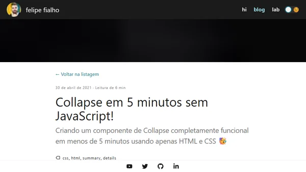 Collapse em 5 minutos sem JavaScript!