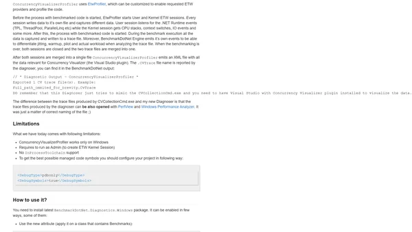 Profiling Concurrent .NET Code with BenchmarkDotNet and visualizing it with Concurrency Visualizer