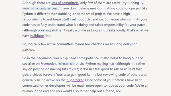 My Road to the Python Commit Bit