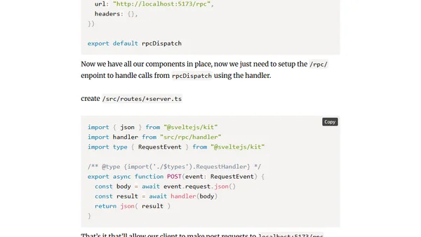 Using SimpleRPC with SvelteKit 1.0/Typescript