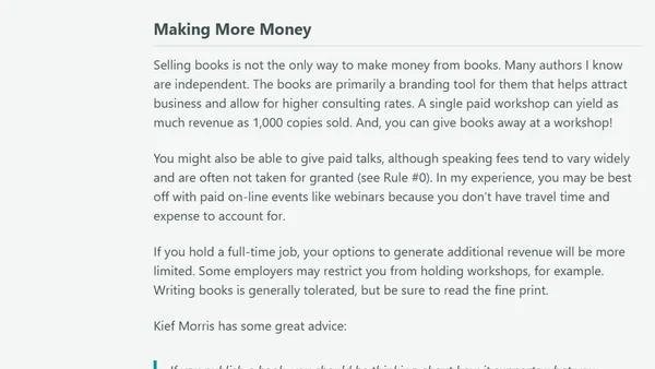 The Economics of Writing Technical Books