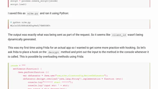 Reverse Engineering Nike Run Club Android App Using Frida