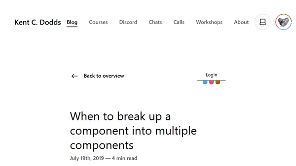 When to break up a component into multiple components