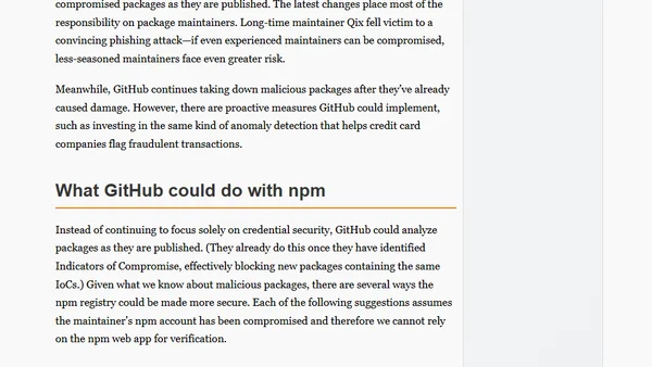 How GitHub could secure npm