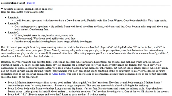 Misidentifying talent