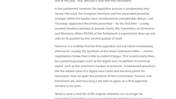 (When) Will the digital euro be launched?