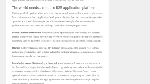 The World Needs a B2B Application Development Platform